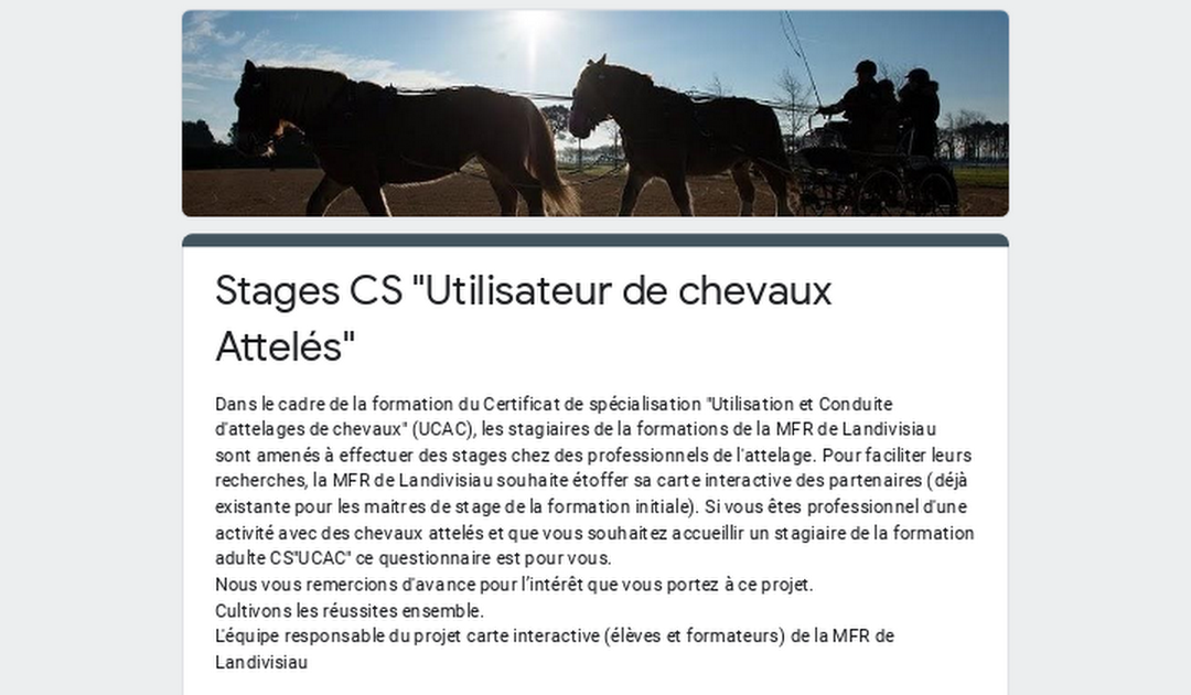 Stages CS « Utilisateur de chevaux Attelés »